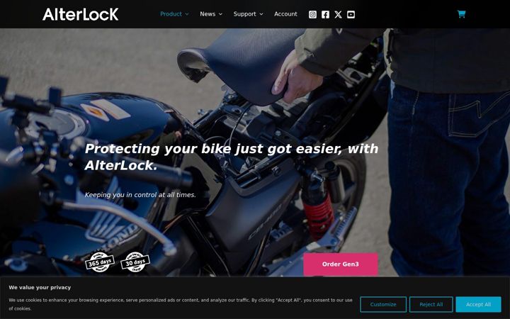 Screenshot of alterlock.net