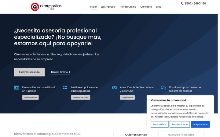 Screenshot of altermediosmss.technology