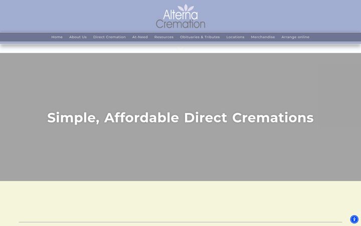 Screenshot of alternacremation.ca