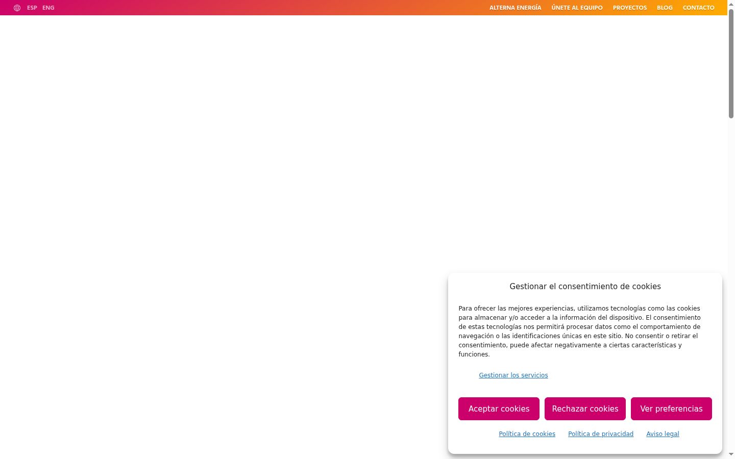 Screenshot of the consent banner shown before any interaction