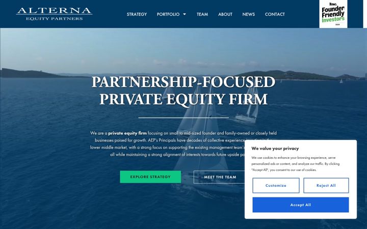 Posnetek zaslona alternaequitypartners.com