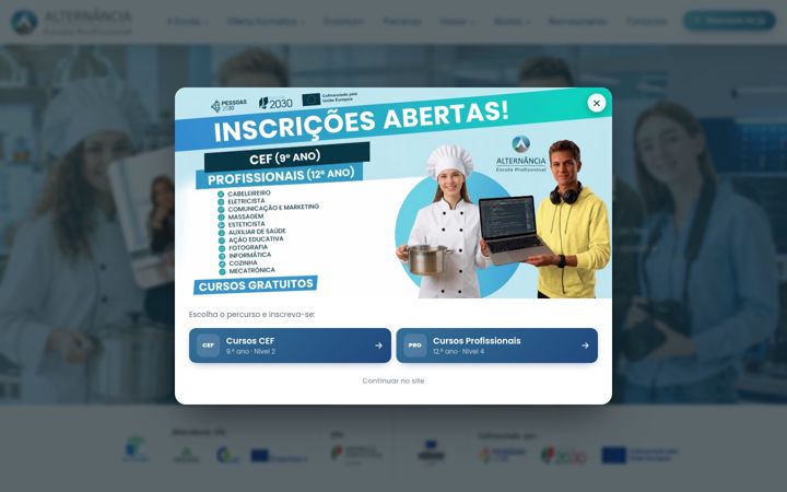 Screenshot of alternancia.edu.pt