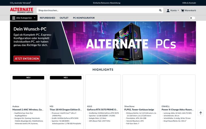 Screenshot of alternate-b2b.at