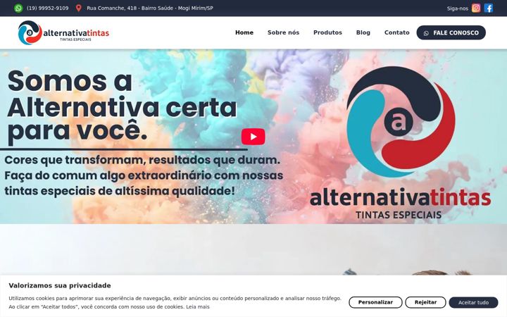 Skærmbillede af alternativatintas.com.br