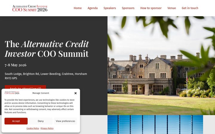 Screenshot of alternativecreditsummit.com