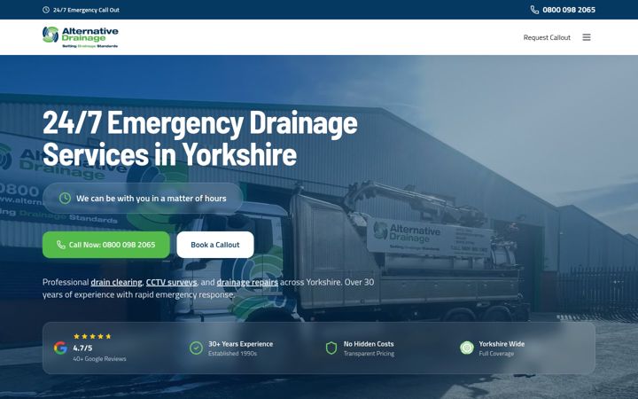 Screenshot of alternativedrainage.com