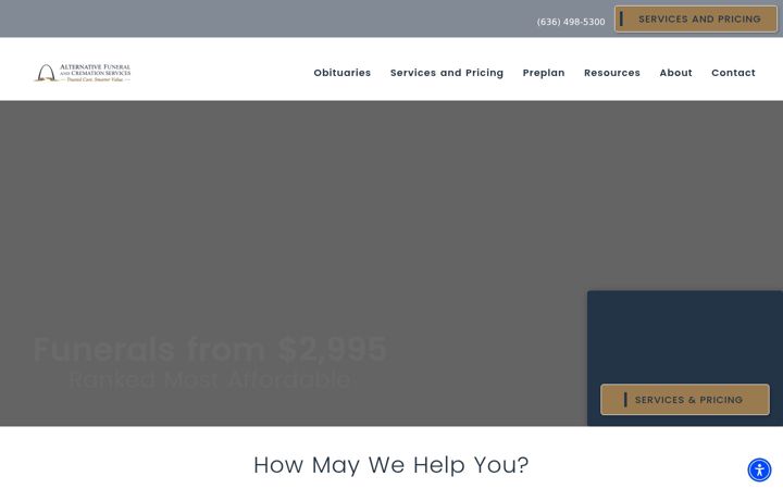 Screenshot of alternativefuneralcremation.com