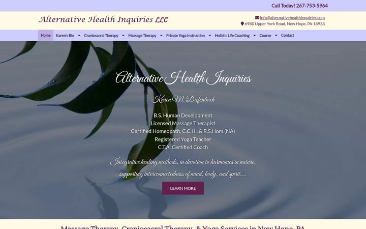 Screenshot ta' alternativehealthinquiries.com