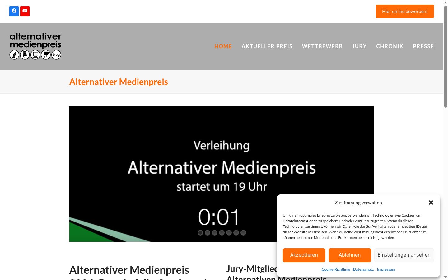 Screenshot tal-banner tal-kunsens muri qabel kwalunkwe interazzjoni