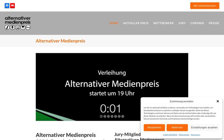 Screenshot ta' alternativer-medienpreis.de