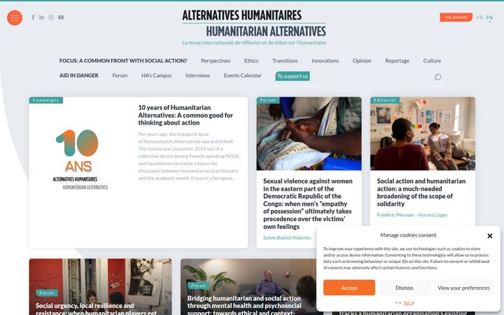 Screenshot of alternatives-humanitaires.org