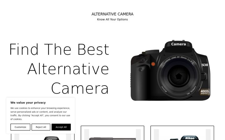 Screenshot von alternatives.camera