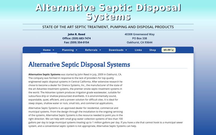 Screenshot of alternativesepticsystems.com
