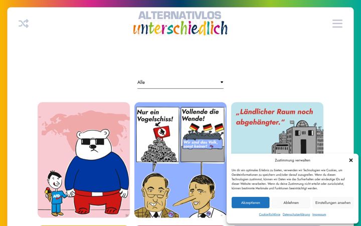 Screenshot von alternativlos-unterschiedlich.de