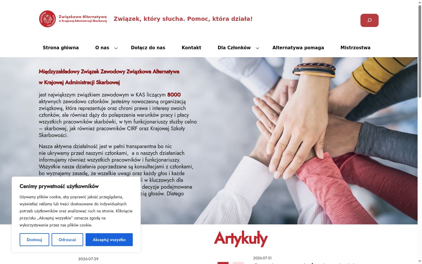 Screenshot tal-banner tal-kunsens muri qabel kwalunkwe interazzjoni