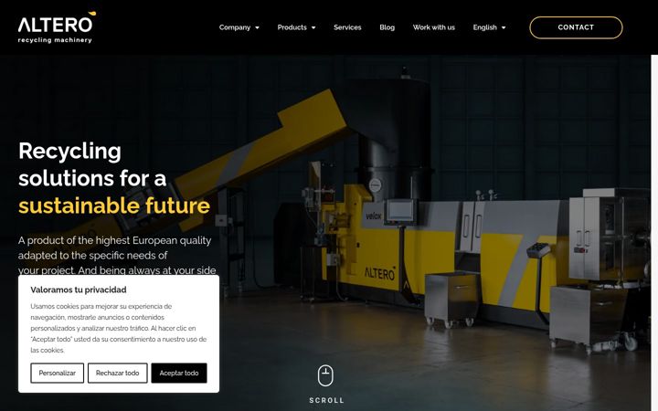 Screenshot of alteromachinery.com