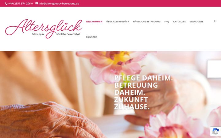 Screenshot of altersglueck-betreuung.de
