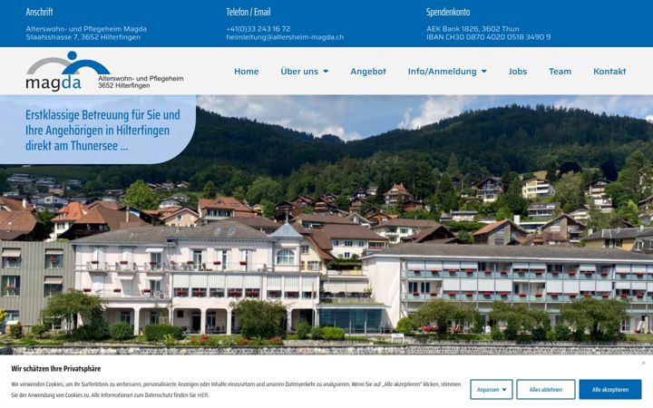 Screenshot of altersheim-magda.ch