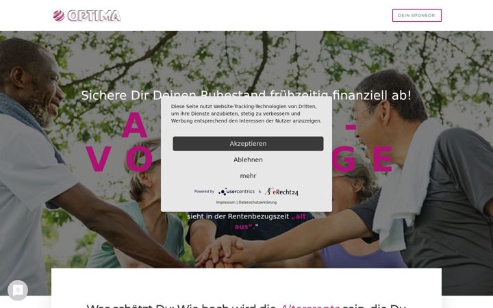 Ekraanipilt saidist altersvorsorge-gestalten.de