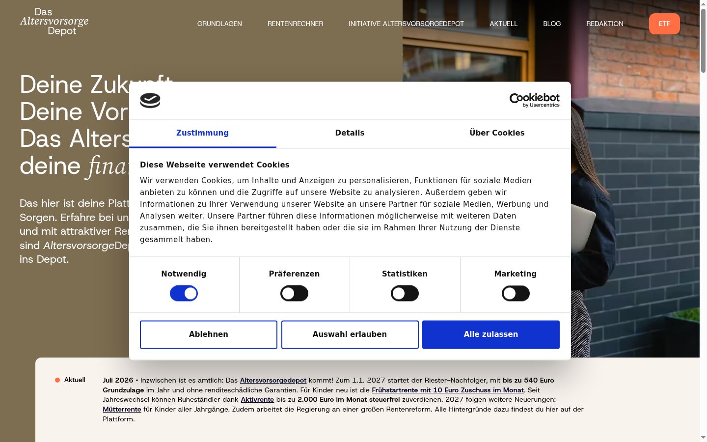 Captură de ecran a bannerului de consimțământ afișat înainte de orice interacțiune