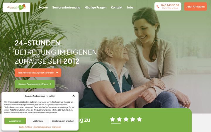 Ekrano kopija alterswohnhilfe.ch