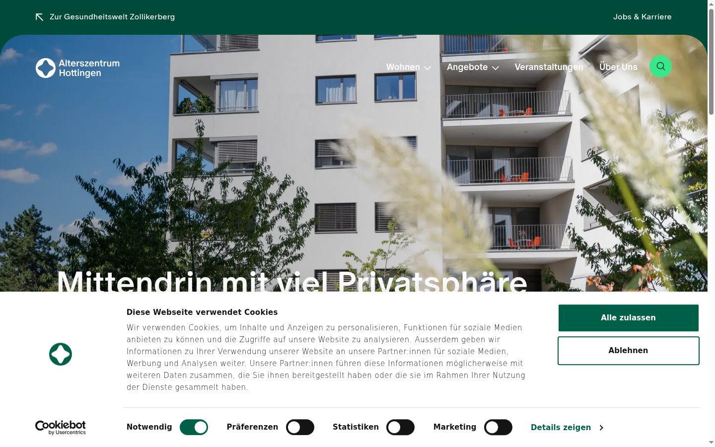 Screenshot of the consent banner shown before any interaction