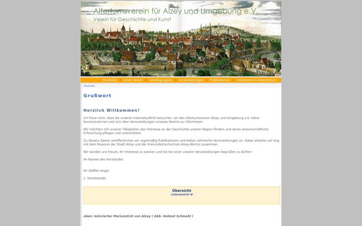 Screenshot of altertumsverein-alzey.de