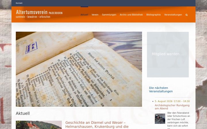 Screenshot of altertumsverein-paderborn.de