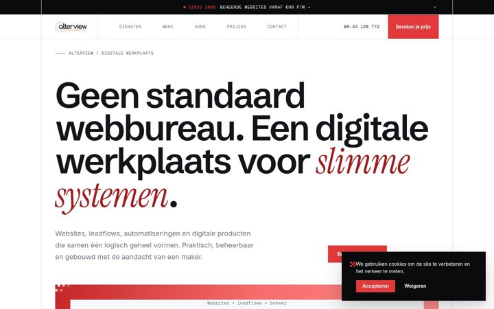 Screenshot of alterview.nl