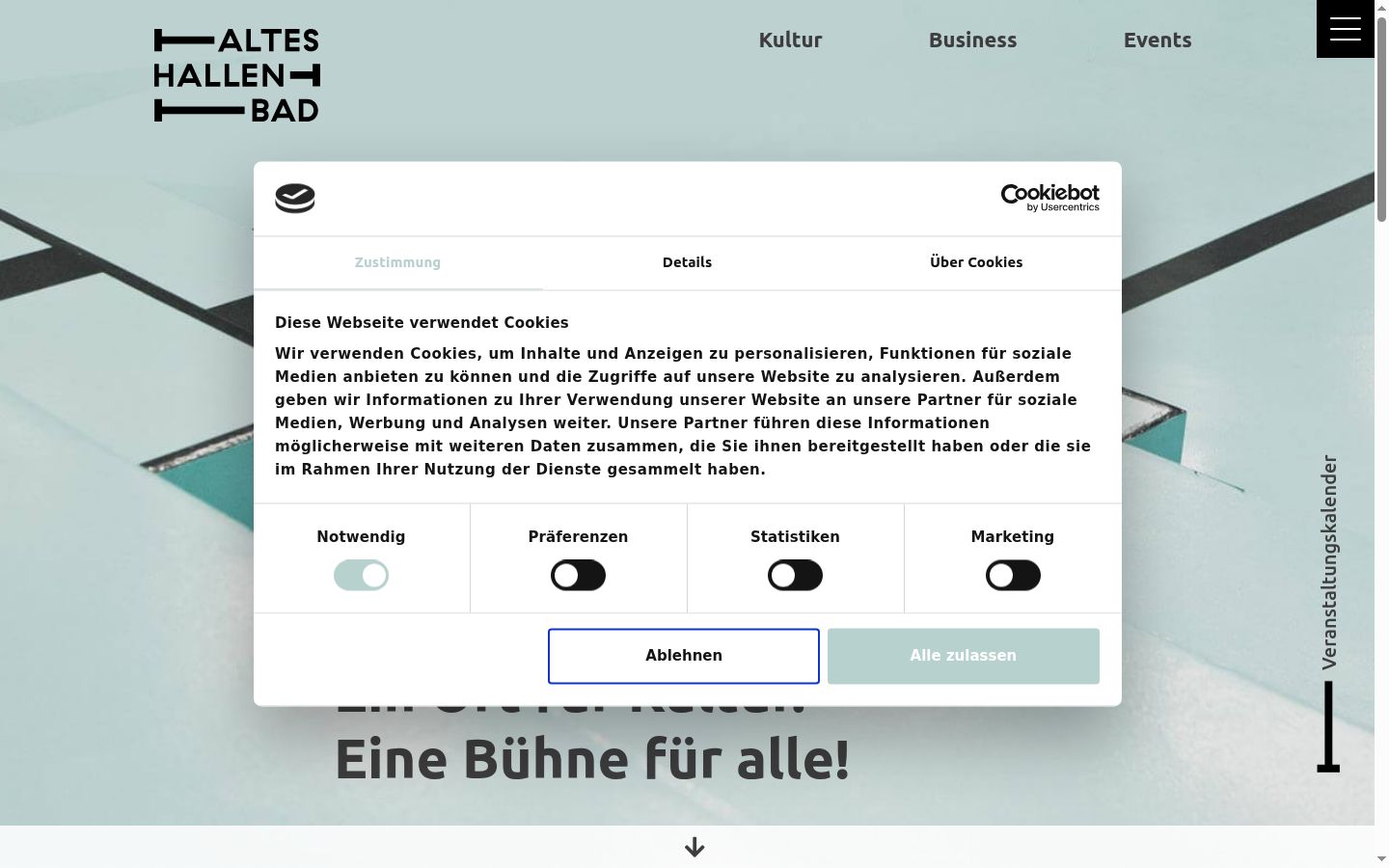 Screenshot van de toestemmingsbanner zoals getoond vóór enige interactie