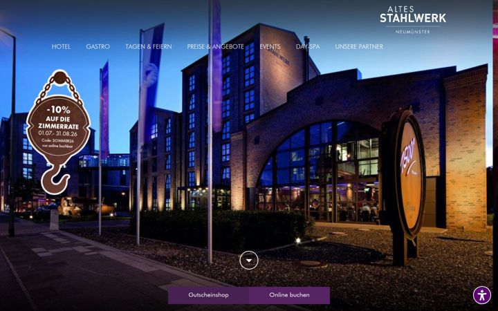 Kuvakaappaus sivustosta altes-stahlwerk.com