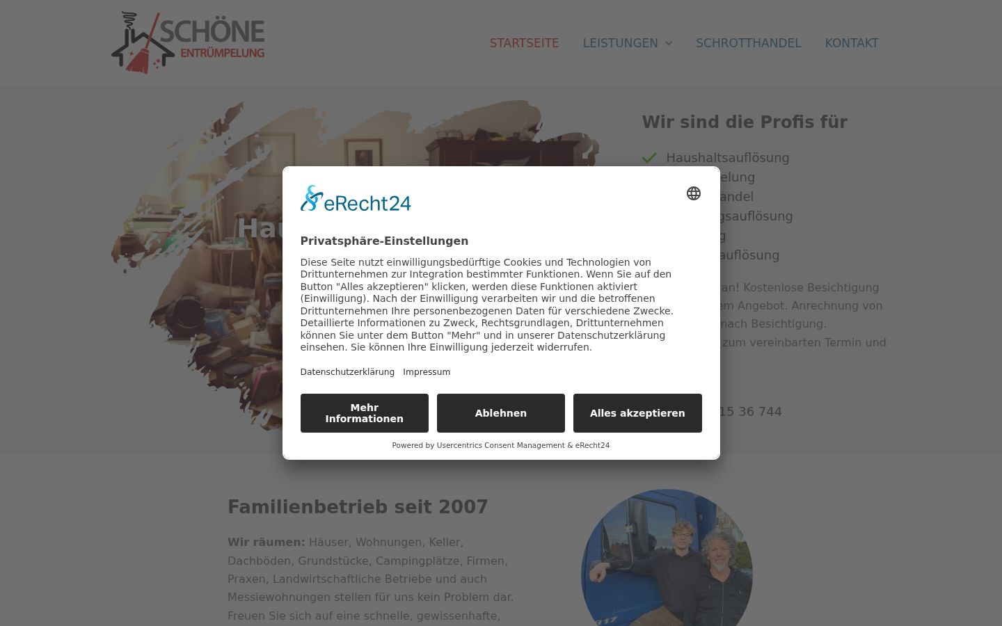 Screenshot tal-banner tal-kunsens muri qabel kwalunkwe interazzjoni