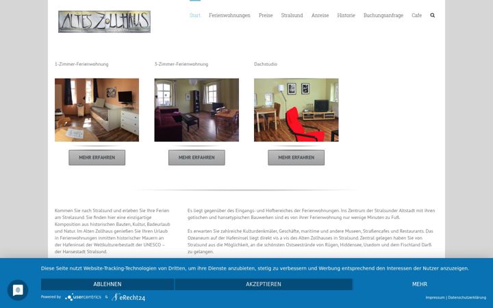Screenshot of altes-zollhaus-stralsund.de