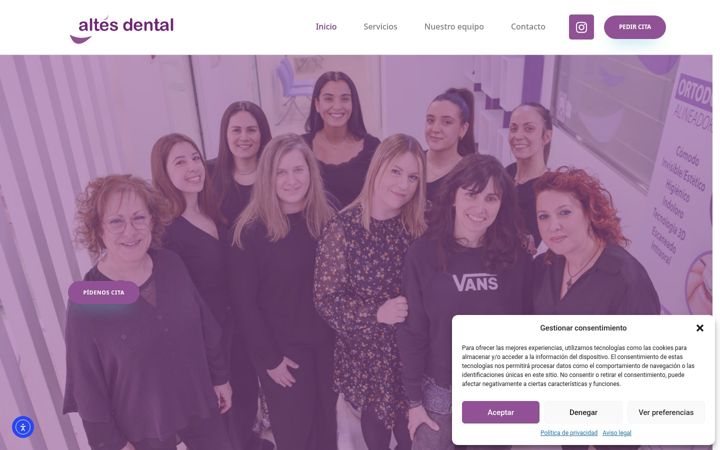 Snímek obrazovky altesdental.com
