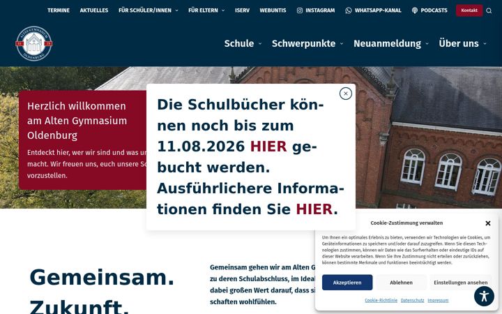 Screenshot of altesgymnasium.de