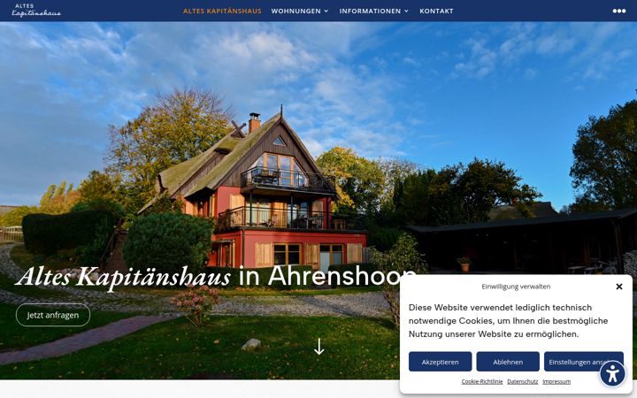 Snímek obrazovky alteskapitaenshaus.net