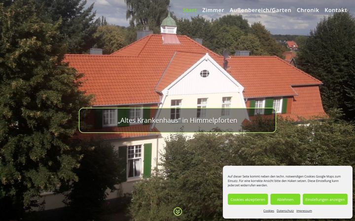 Snímek obrazovky alteskrankenhaus.de