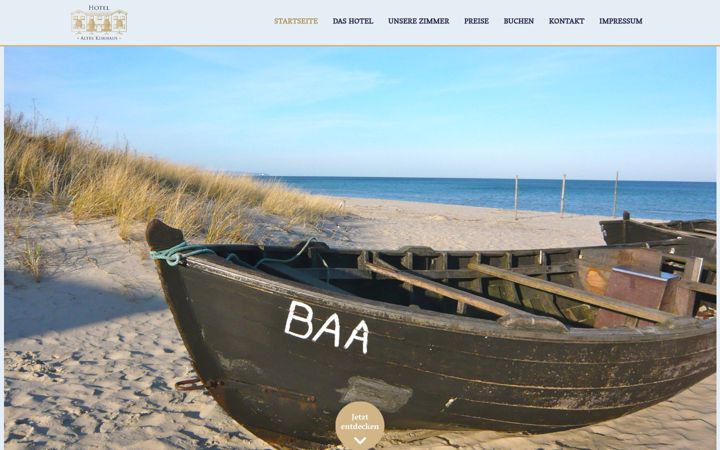 Screenshot of alteskurhausbaabe.de