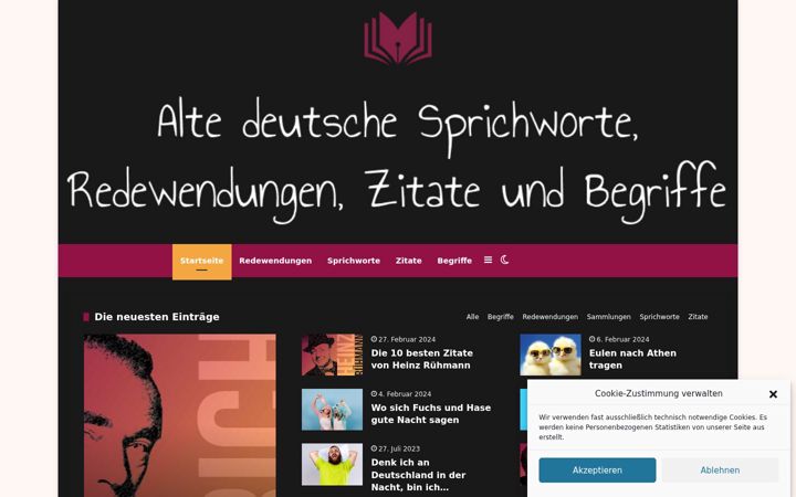 Screenshot of altesprichworte.de