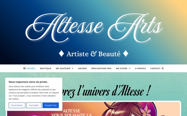 Ekraanipilt saidist altessearts.com