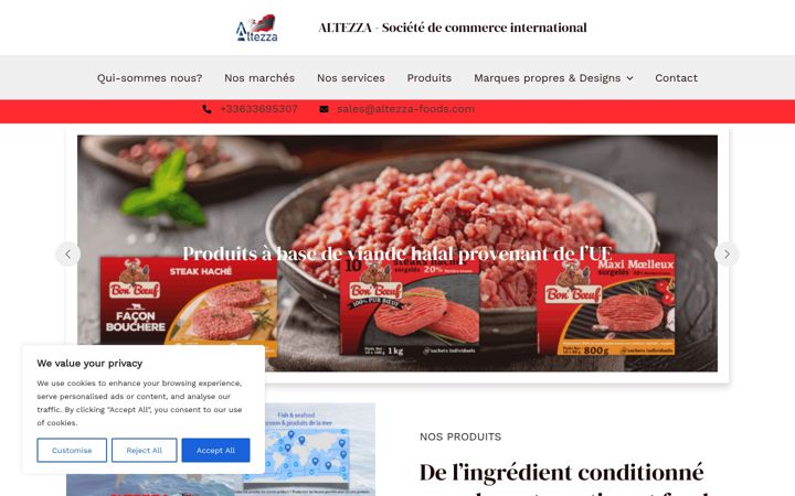 Képernyőkép: altezza-foods.com