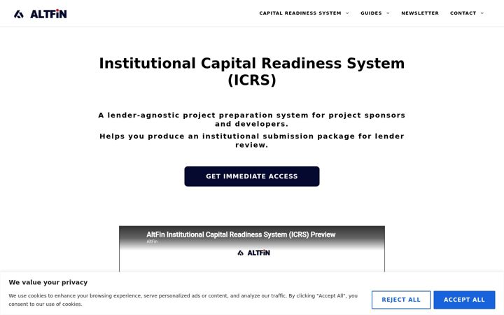 Screenshot of altfin.net