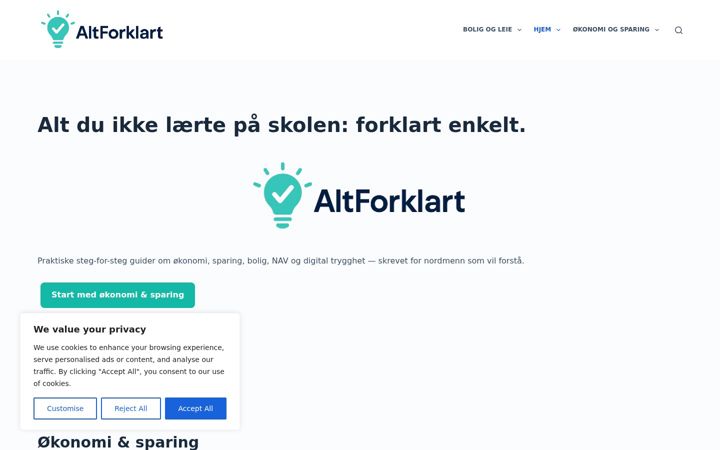 Screenshot of altforklart.no