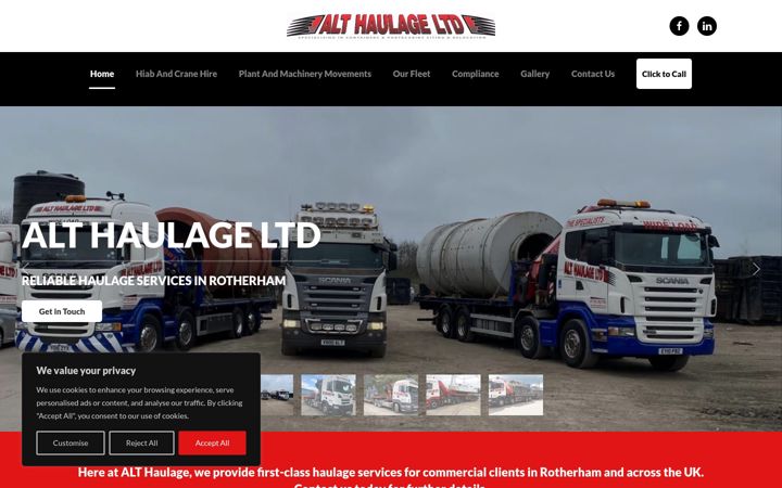 Screenshot of althaulageltd.co.uk