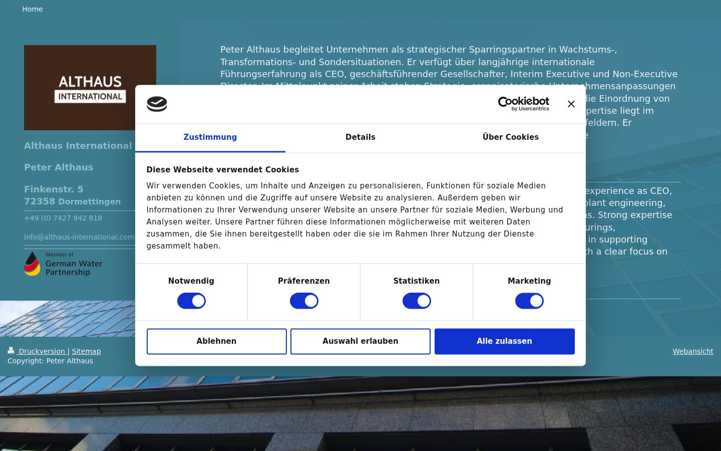 Screenshot del banner di consenso mostrato prima di qualsiasi interazione