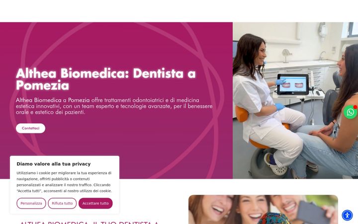 Screenshot stránky altheabiomedica.it