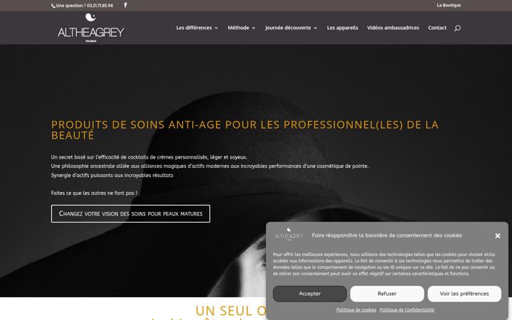 Screenshot stránky altheagrey-pro.com