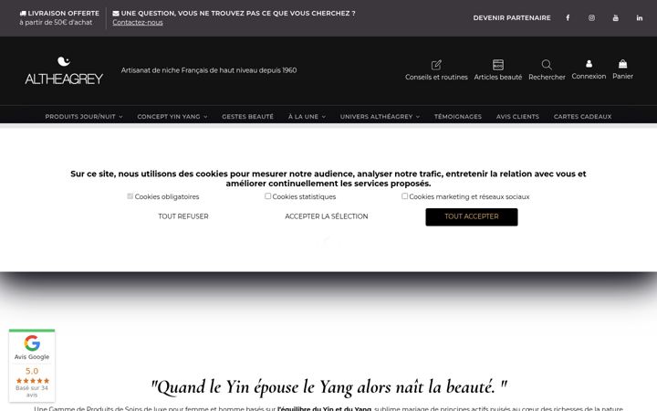 Screenshot stránky altheagrey.com