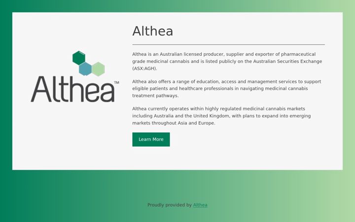 Screenshot of altheamedinfo.com
