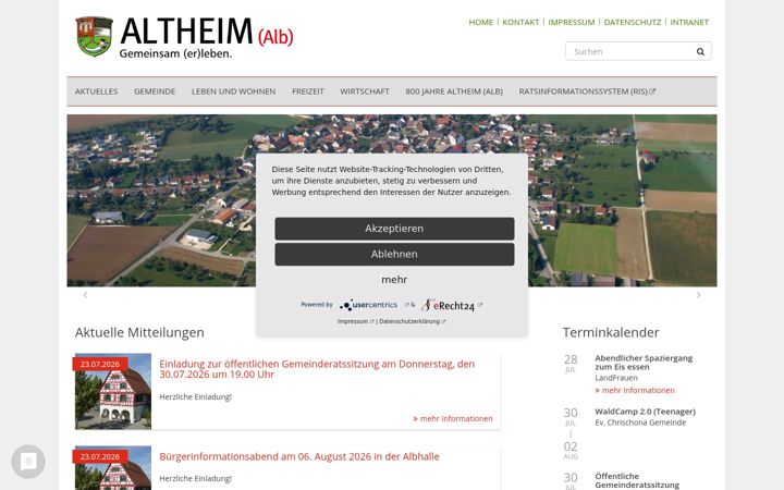 Screenshot of altheim-alb.de